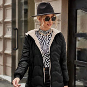 Women's Hooded Slim Fit Fleece Lined Coat | Mid-Length Winter Jacket