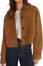 Women's Faux Suede Short Jacket | Lightweight Outerwear