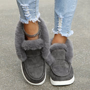 Women's Large Size Round Toe Cotton Shoes | Flat Casual Warm Flats