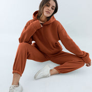Women's Hooded Sweater Two-Piece Tracksuit | Casual Knit Set