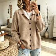 Open-Front Lapel Cardigan | Women's Casual Knit Sweater