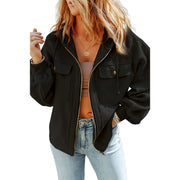 Women's Solid Zipper Coat | Thermal Long Sleeve Casual Jacket