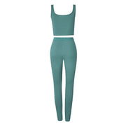 Women's Yoga Two-Piece Suit – Sleeveless Vest & Cropped Pants Set