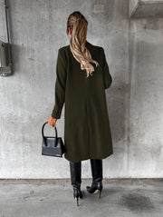 Women's Double Breasted Lapel Winter Coat | Slim Fit Long Jacket