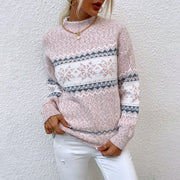 Women's Snowflake Half Turtleneck Sweater | Winter Christmas Knit Pullover