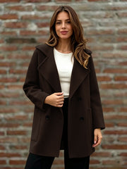 Women's Double-Breasted Wool Coat | Long Sleeve Outerwear