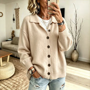 Open-Front Lapel Cardigan | Women's Casual Knit Sweater