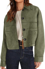 Women's Faux Suede Short Jacket | Lightweight Outerwear