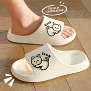 Women's Cute Cat Slippers | Thick Platform Non-Slip Slides