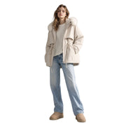 Women's Waist-Slimming Thickened Casual Jacket | Fur Trim & Pockets