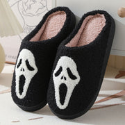 Women's & Men's Halloween Skull Print Slippers | Warm Winter House Shoes