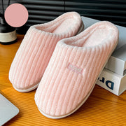 Women's Solid Color Cotton Slippers | Warm Winter House Shoes