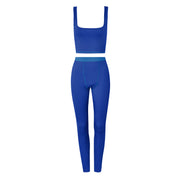 Women's Yoga Two-Piece Suit – Sleeveless Vest & Cropped Pants Set