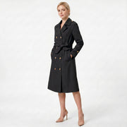 Women's Double-Breasted Waist-Cinching Trench Coat | Winter Outerwear