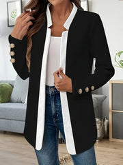 Women's Gold Cufflink Blazer | Color Block Jacket