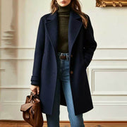 Women's Retro Mid-Length Woolen Coat | Lapel Casual Winter Outerwear