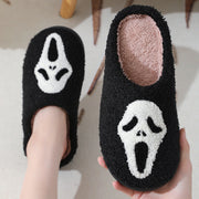 Women's & Men's Halloween Skull Print Slippers | Warm Winter House Shoes