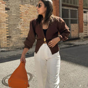 Women's V-Neck Button Cardigan, Knit Sweater Top – Casual