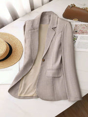 Women's Loose Single-Breasted Solid Color Blazer | Jacket