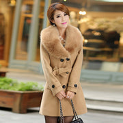 Plus Size Wool Coat | Women's Double-Breasted Winter Jacket