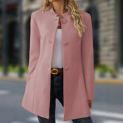 Women's Casual Stand Collar Woolen Coat | Versatile Outerwear
