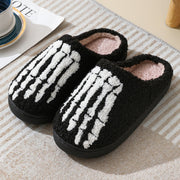 Women's & Men's Halloween Skull Print Slippers | Warm Winter House Shoes