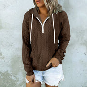 Women's Twist Texture Hoodie Drawstring Sweatshirt | Casual Daily Wear