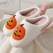 Women's Halloween Pumpkin Slippers | Warm Winter Cartoon House Shoes