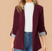 Women's Elegant Slim-Fit Patchwork Lapel Blazer | Autumn Winter Blazer