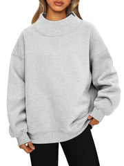 Women's Fleece-Lined High-Neck Sweatshirt | Casual Long Sleeve Pullover