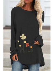 Floral Print Blouse | Women's Casual Long Sleeve Polyester Top