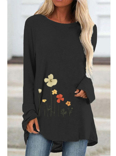Floral Print Blouse | Women's Casual Long Sleeve Polyester Top