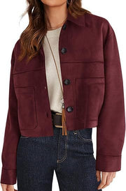 Women's Faux Suede Short Jacket | Lightweight Outerwear
