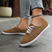 Women's Classic White Canvas Training Shoes | Flat Casual Sneakers