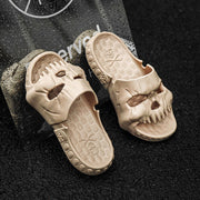 Women's Halloween Skull Design Slippers | Funny Indoor Outdoor Slides