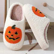 Women's Halloween Pumpkin Slippers | Warm Winter Cartoon House Shoes