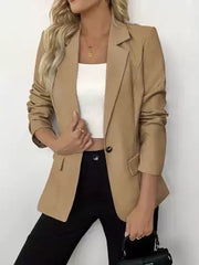 Women's Loose Single-Breasted Solid Color Blazer | Jacket