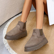 Women's Winter Snow Boots | Flat Thick-Soled Plush Ankle Boots