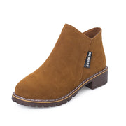 Women's Frosted Chunky Heel Ankle Boots | Vintage Fall Winter Boots