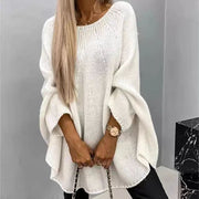 Women's Loose Batwing Sleeve Sweater | Oversized Knitted Shawl Pullover