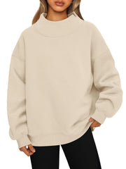 Women's Fleece-Lined High-Neck Sweatshirt | Casual Long Sleeve Pullover
