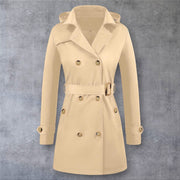 Women's Woolen Hooded Plus Size Coat | Warm Winter Outerwear