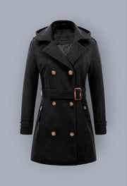 Women's Woolen Hooded Plus Size Coat | Warm Winter Outerwear