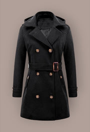 Women's Woolen Hooded Plus Size Coat | Warm Winter Outerwear