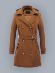 Women's Woolen Hooded Plus Size Coat | Warm Winter Outerwear