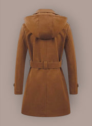 Women's Woolen Hooded Plus Size Coat | Warm Winter Outerwear