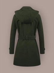 Women's Woolen Hooded Plus Size Coat | Warm Winter Outerwear
