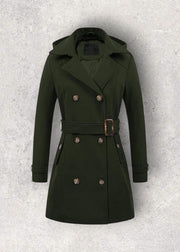 Women's Woolen Hooded Plus Size Coat | Warm Winter Outerwear