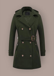 Women's Woolen Hooded Plus Size Coat | Warm Winter Outerwear